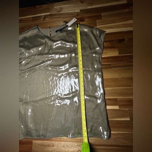 Banana Republic Maxime Metallic Champagne Gold Short Sleeve Sleeveless Top XXL - Picture 7 of 11